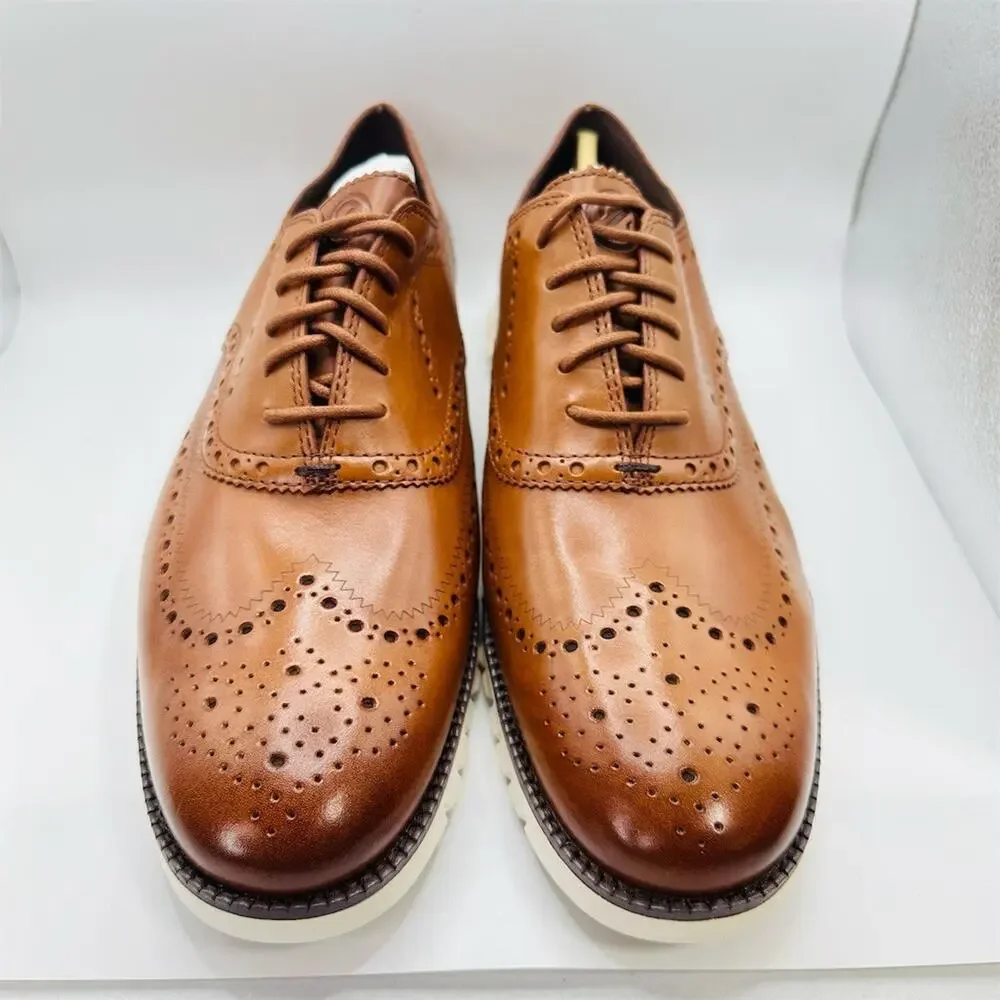 Cole Haan ZERØGRAND Wingtip Oxford Men's Dress Shoes Brown Size 11.5 M